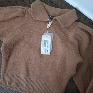 Maria pavan camel knit sweater